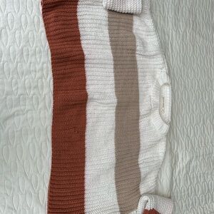 moon & madison Colorblock Sweater - White, Brown, Tan